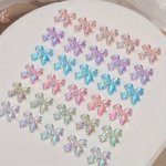 50PCS Holographic Bowtie Nail Charms - Cute Resin Nail Art Decorations In Pink Blue & More - Low Allergy Perfect For Women's Man