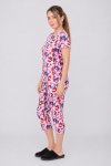 Ladies Printed Short Sleeve 3 4 Pyjama Set
