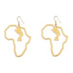 Goldair Gold Africa Outline Head Drop Earrings