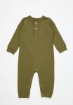 PoP Candy Half Button Romper - Olive Green