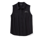 Women’s Willie G Skull Bling Sleeveless Woven – Harley Black