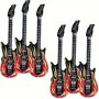 Inflatable Flame Guitar Toy 6-PACK Large Rock Party Decorations Novelty Air Guitar Musical Props For Parties Pvc Material Suitable For Ages 14 & Up Electricity-free Entertainment