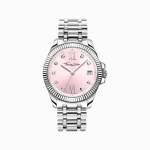 Women's Divine Pink With White Stones Silver