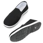 Chinese Tai Chi Kung Fu Shoes - Traditional Canvas Martial Arts Black Rubber Sole Size Men 8 WOMEN 9.5