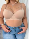 Women's Plus Sexy Bra Plus Size Solid Smooth Push Up Underwire Comfort Strappy Bra