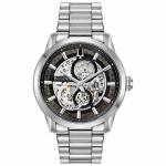 Bulova Men's Classic Sutton Stainless Steel Automatic Watch Skeleton Dial Style: 96A208