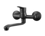 Quartz Black Kitchen Sink Mixer Wall Type