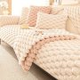 1pc Plush Sofa Cover Imitating Rabbit Fur Sofa Slipcover Couch Cover Anti Cat Scratches Non-slip Sofa Cover Furniture Protector For Bedroom Office Living Room