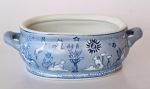 Ceramic Blue & White Foot Bath – Tiger Moon Print – 12X33X22CM
