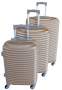 Smte 3 Piece Hard Outer Shell Lightweight Luggage Set Gold With Keychain