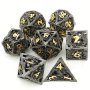 Hollow Polyhedron Dragon Metal Dice Suitable For Dungeons And Dragon Rpg Mtg Tabletop Games D&d Trailblazer Shadow And Math Teaching Suit 7-PIECE Set Gaming