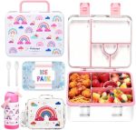 Rockpapa Chill Kids Lunch Box Set With Leakproof 5.5 Cups Bento Box Reusable Ice Pack 14OZ Insulated Water Bottle & Lunch Bag Bp