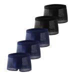 Boxer Briefs For Men Lightweight Tall Moisture-wicking Brief Fashion Ice Silk Comfortsoft Breathable Underwear 5-PACK