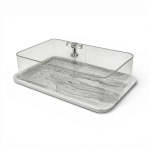 Marble Design Cake Server Black & White