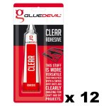 Glue Devil Adhesive Clear 25ML Blister Pack 12 Per Box