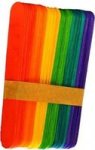 Sucker Pop Sticks Wide Width Pack Of 50 Assorted Colours