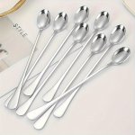 Stainless Steel Long-handle Spoon For Iced Tea Coffee & Ice Cream - Polished Finish Perfect For Outdoor Leisure