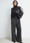 Wide Trousers - Black Marl