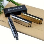 10 Hole Harmonica Mouth Organ Puzzle Musical Instrument Beginner Teaching Playing Gift Copper Core Resin Harmonica Eid Al-adha M