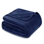 Exclusivo Mezcla Fleece Blanket Twin Size For Bed Super Soft And Warm All Season Cozy Plush Lightweight 90X66 Inches Navy Blue