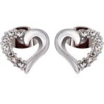 Jd Heart Stud Earrings With Crystals From Swarovski