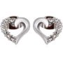 Jd Heart Stud Earrings With Crystals From Swarovski