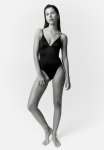 Light Shape Mesh Thong Body - Black