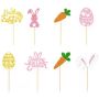 Easter Glitter Cupcake Toppers - Multi Colour - 24 Piece