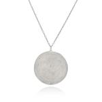 Infinity Disc Necklace - 18KT White Gold Vermeil