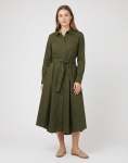 Ben Sherman Diana Fit & Flare Olive Dress - XL Green