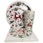 Christmas Reindeer Paperplate Set 40PC