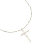 Mens Waterproof Stainless Steel Smooth Cross Pendant Necklace