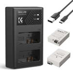K&f Concept Dual LP-E8 1200MAH Batteries + Charger For Canon