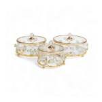 3 Piece Cake Storage Container Set Gold