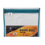 Zip Book Bag A4 Clear Turq Dafrique