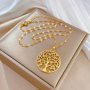 1pc Fashion And Delicate Hollow Tree Pendant Necklace Versatile And Easy-to-wear Combine Well With Any Outfit