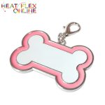 Sublimation Metal Dog Tag Pink Bone Shape