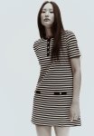 A-line MINI Dress - Black & White Striped