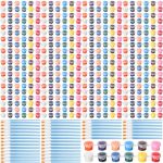 Timgle 560 Pcs MINI Acrylic Paint Set For Kids 40 Set 12 Colors Washable Paint Strips Bulk 40 Flat Painting Brushes 40 Pointed B