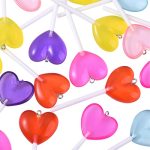 Liqunsweet 20 Pcs Random Color Faux Lollipop Heart Charms Resin Plastic Imitated Candy Pendants With Loop For Jewelry Making Acc