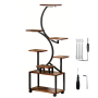 8 Tier Plant Stand With Adjustable LED Grow Lights Lockable Wheels 155CM