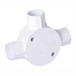 Conduit Pvc - 25MM 3 Way Box - With Lid+screw