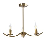 Catalonia Three Light Metal Chandelier Gold Or Black - Black