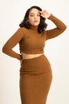 Kora Poloneck Cropped Top - Brown Sugar - M