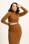 Kora Poloneck Cropped Top - Brown Sugar - M