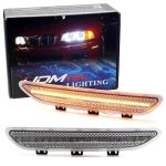 Ijdmtoy Semi-clear Lens Amber Full LED Strip Bumper Reflector Replace Side Marker Light Kit Compatible With Bmw E46 2004-2006 Lc