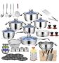 Quality Stainless Steel 7 Layer Capsuled Bottom Cookware Set - 50 Piece