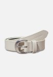 Calvin Klein Classic Round Leather Belt - Eggshell
