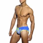 Brand Sexy Men Swimwear Padded Mens Swim Briefs Front Removable Pad Push Up Cup Gay Bikini Bottom Blue
