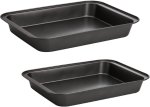 2PCS Baking Tray Set Non-stick Coating Baking Pan